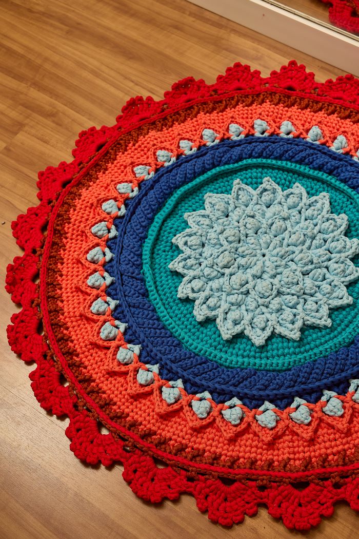 Tapete Redondo Fio de Malha